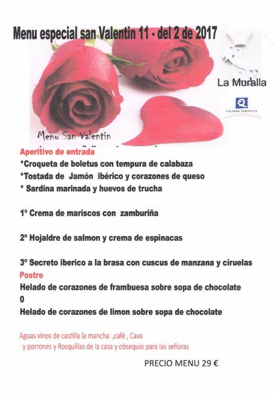 Menú San Valentín En Cuenca 2017